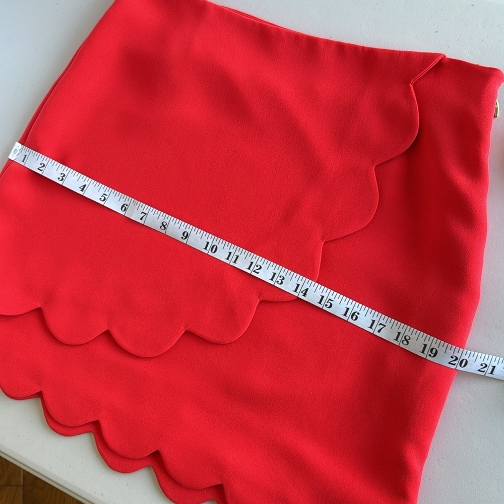 Draper James Coral Pink Scallop Hem Mini Skirt Cocktail - Picture 14 of 15